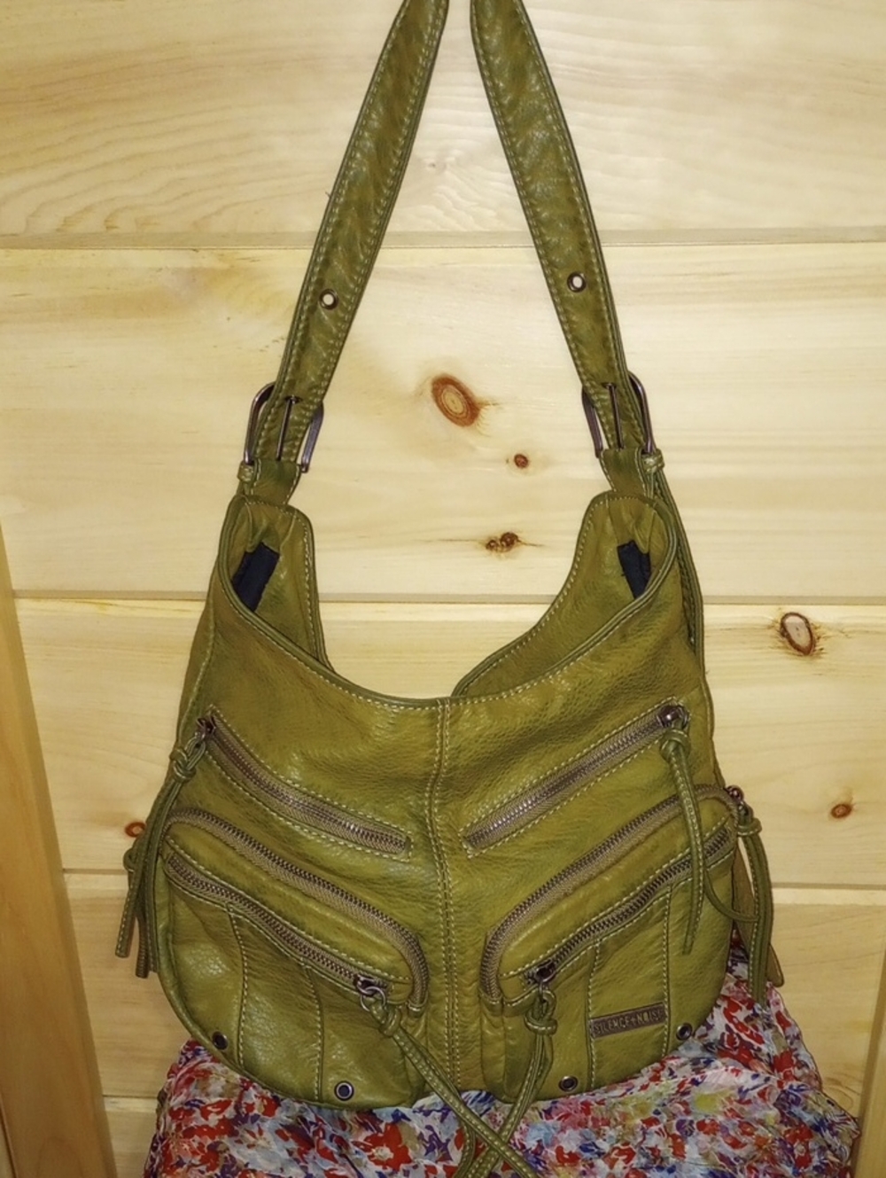 Silence + Noise Olive Green  Hobo Shoulder Bag